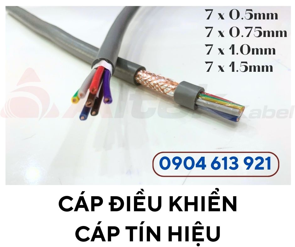 Cáp điều khiển 7 lõi 7x0.5mm/7x0.75mm/7x1.0mm/7x1.5mm Altek Kabel