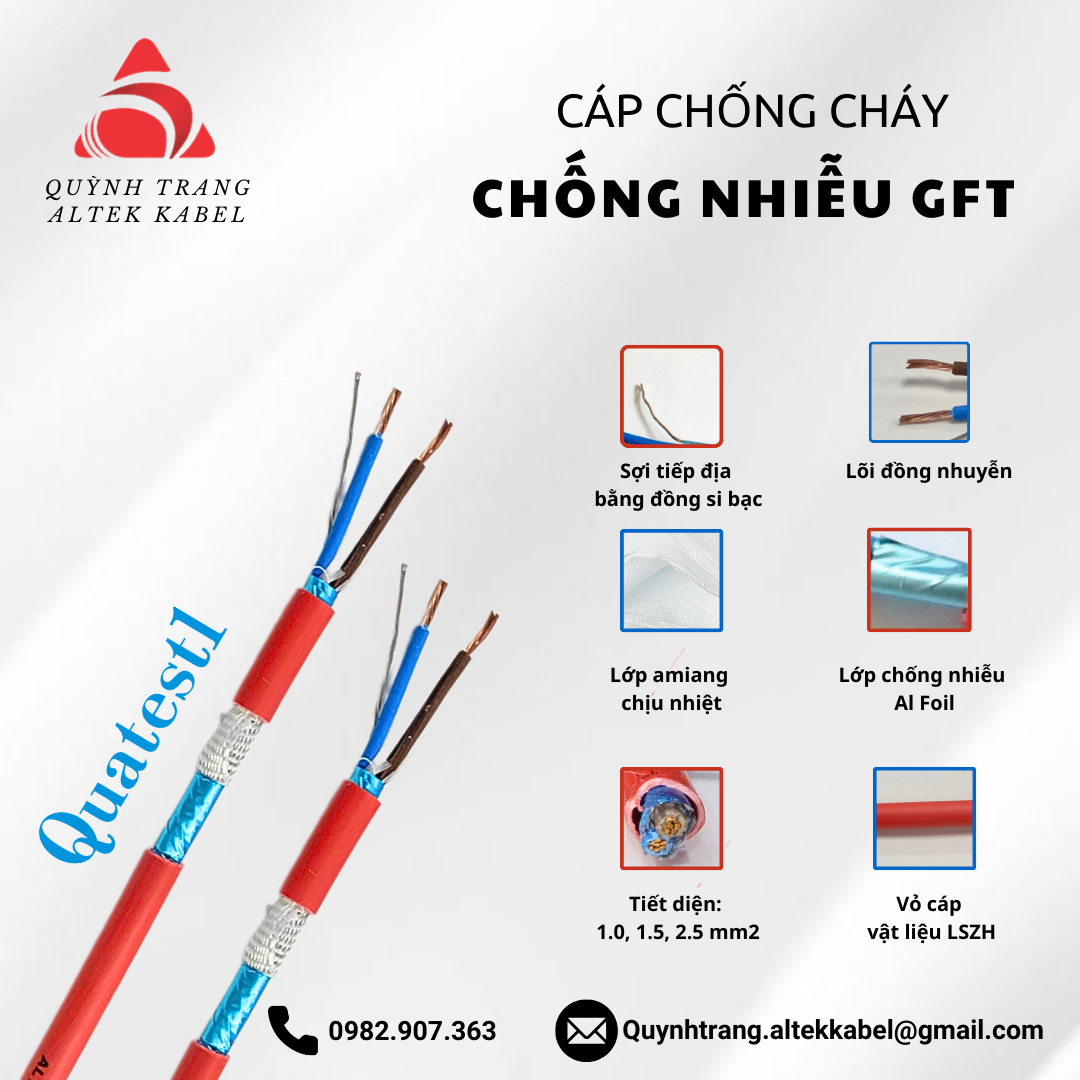 Cáp chống cháy chống nhiễu+E+GFT Altek Kabel chịu cháy nhiệt độ cao