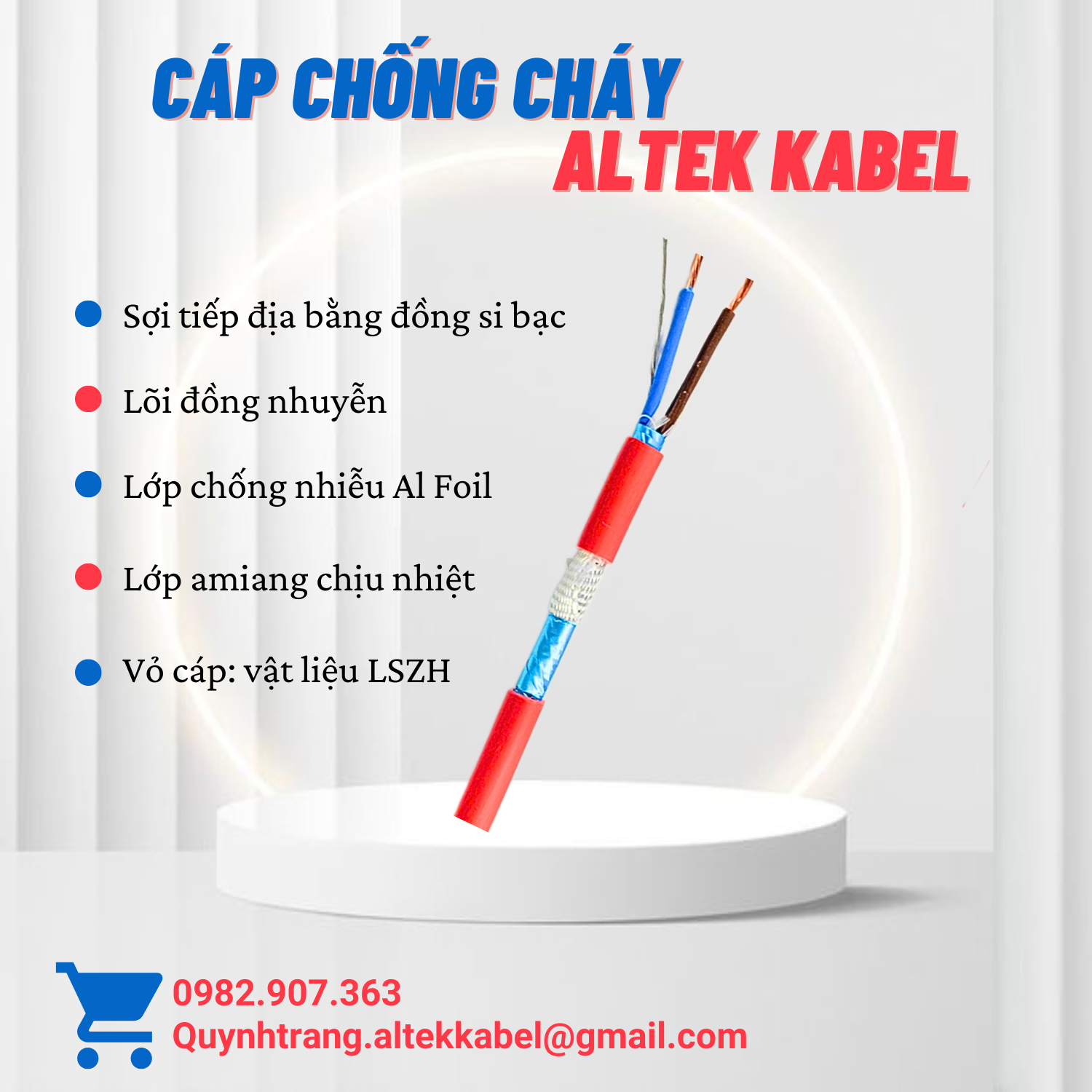 Cáp chống cháy chống nhiễu+E+GFT Altek Kabel chịu cháy nhiệt độ cao