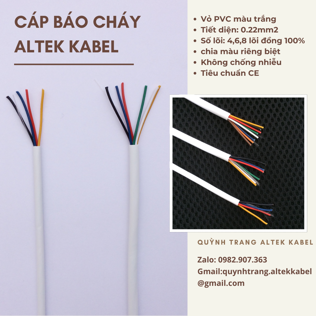 Cáp truyền tín hiệu báo cháy Altek Kabel