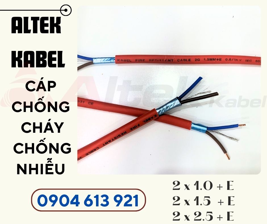 Dây báo cháy chống cháy chống nhiễu 2x1.0mm Altek Kabel