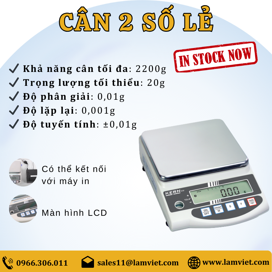 Cân phân tích 2 số lẻ Kern