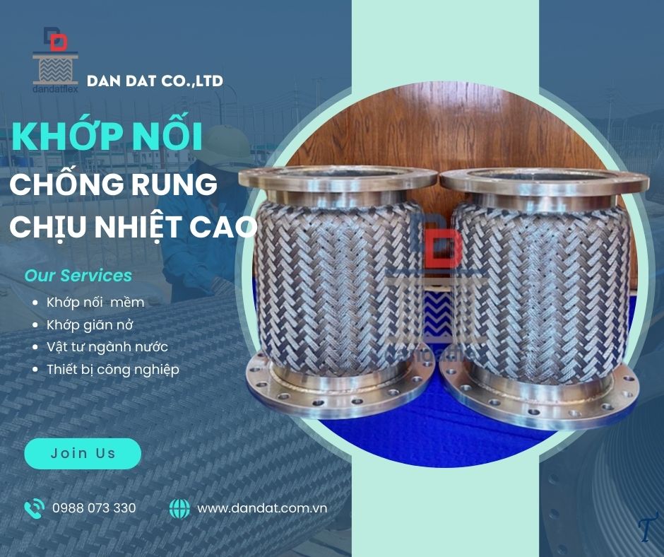 Khớp nối mềm kim loại, khớp nối chống rung nối bích, khớp nối mềm inox