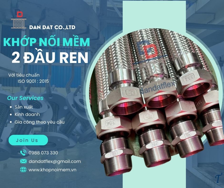 Khớp nối mềm kim loại, khớp nối chống rung nối bích, khớp nối mềm inox