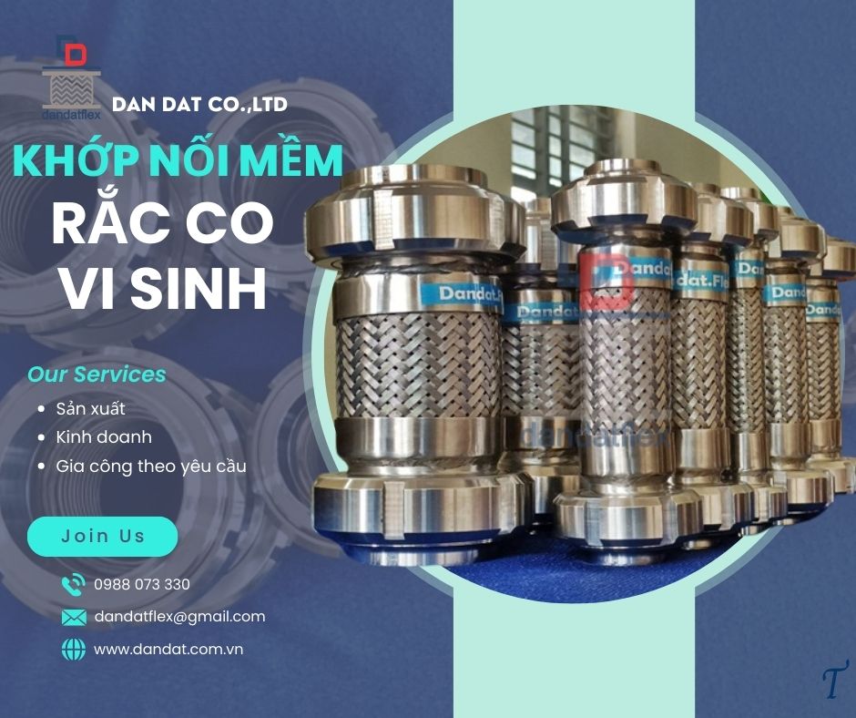 Khớp nối mềm kim loại, khớp nối chống rung nối bích, khớp nối mềm inox