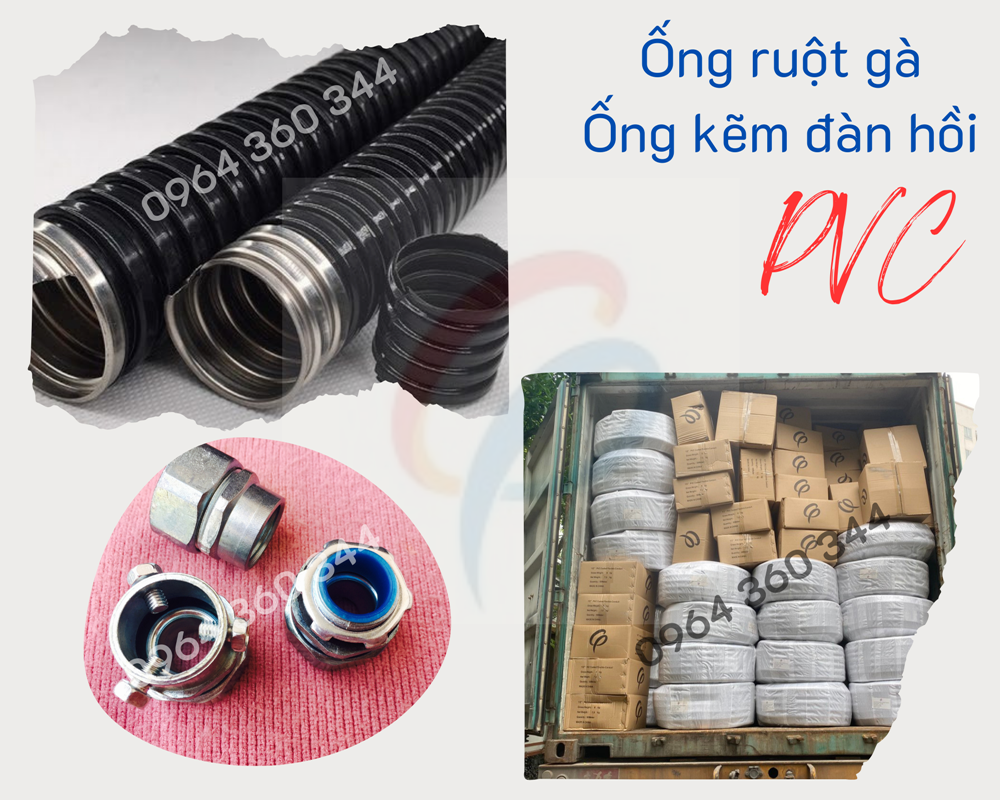 Ống ruột gà, ống luồn dây lõi thép bọc nhựa PVC đen