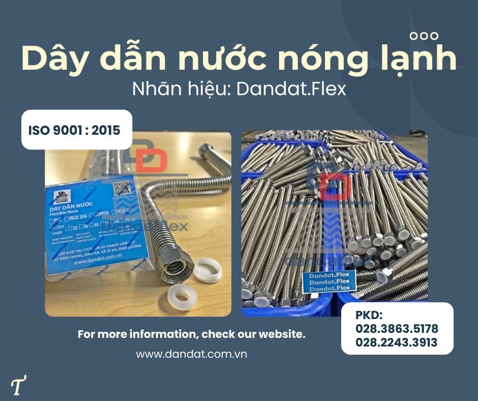 Dây dẫn nước, dây cấp nước inox chịu nhiệt, ống cấp nước nóng lạnh