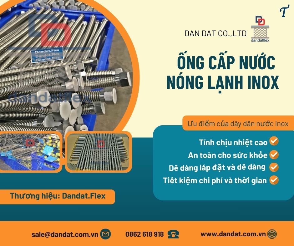 Dây dẫn nước, dây cấp nước inox chịu nhiệt, ống cấp nước nóng lạnh