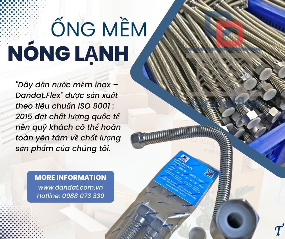 Dây dẫn nước, dây cấp nước inox chịu nhiệt, ống cấp nước nóng lạnh