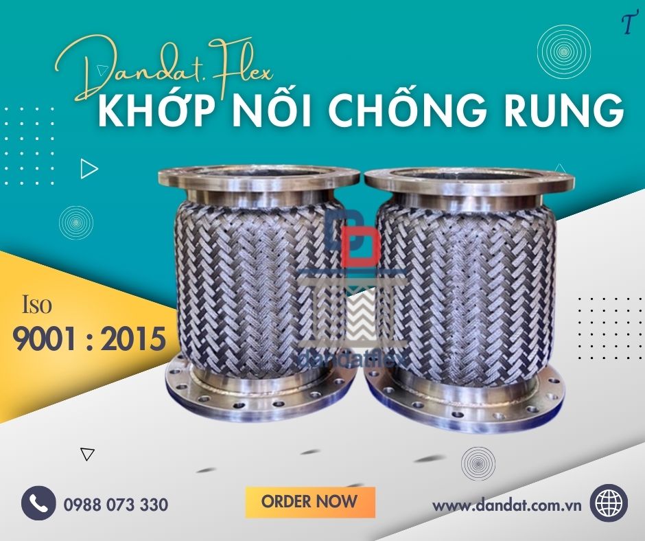 Khớp nối chống rung, khớp nối mềm inox chịu nhiệt, khớp nối mềm inox