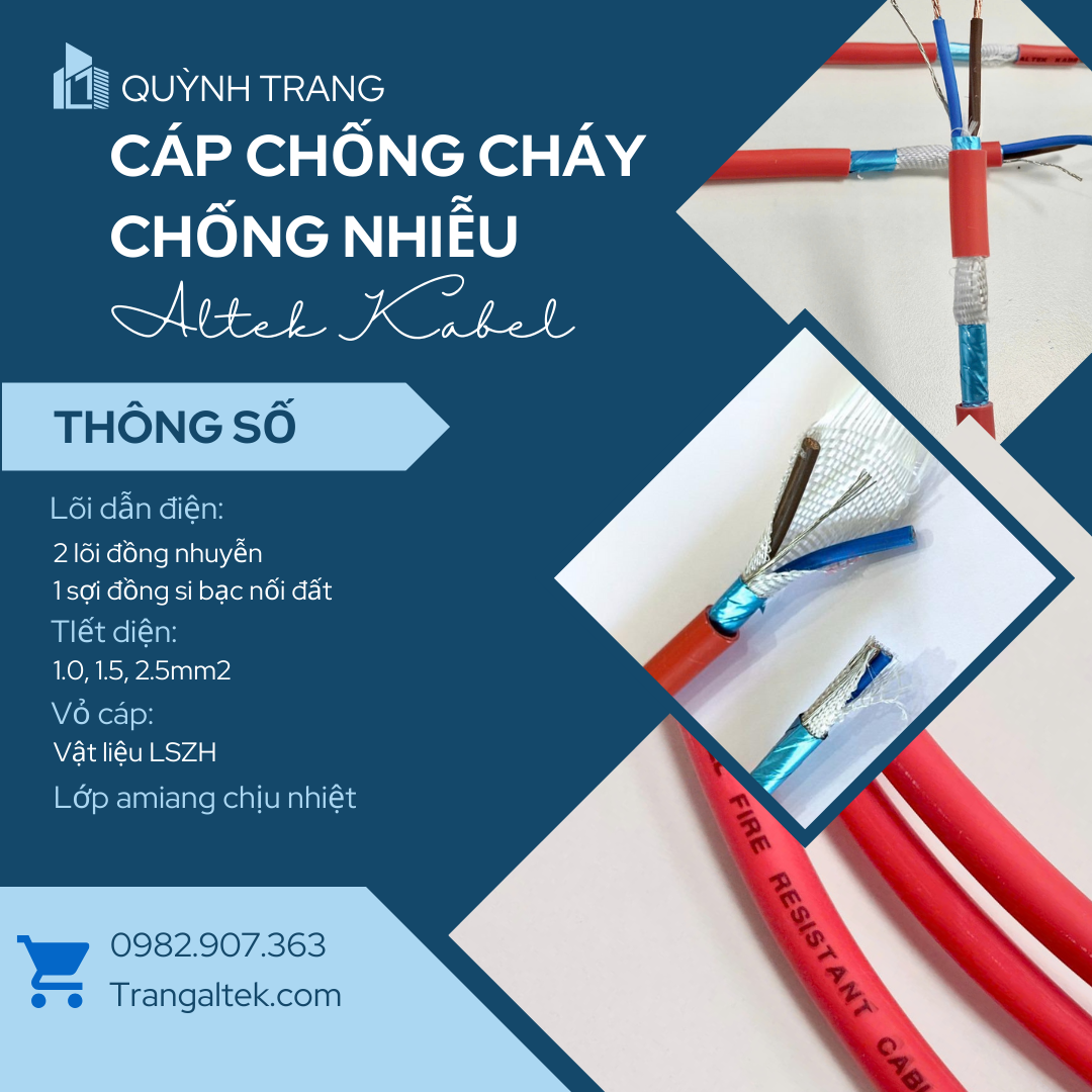 Cáp chống cháy chống nhiễu an toàn trong nhiệt độ cao