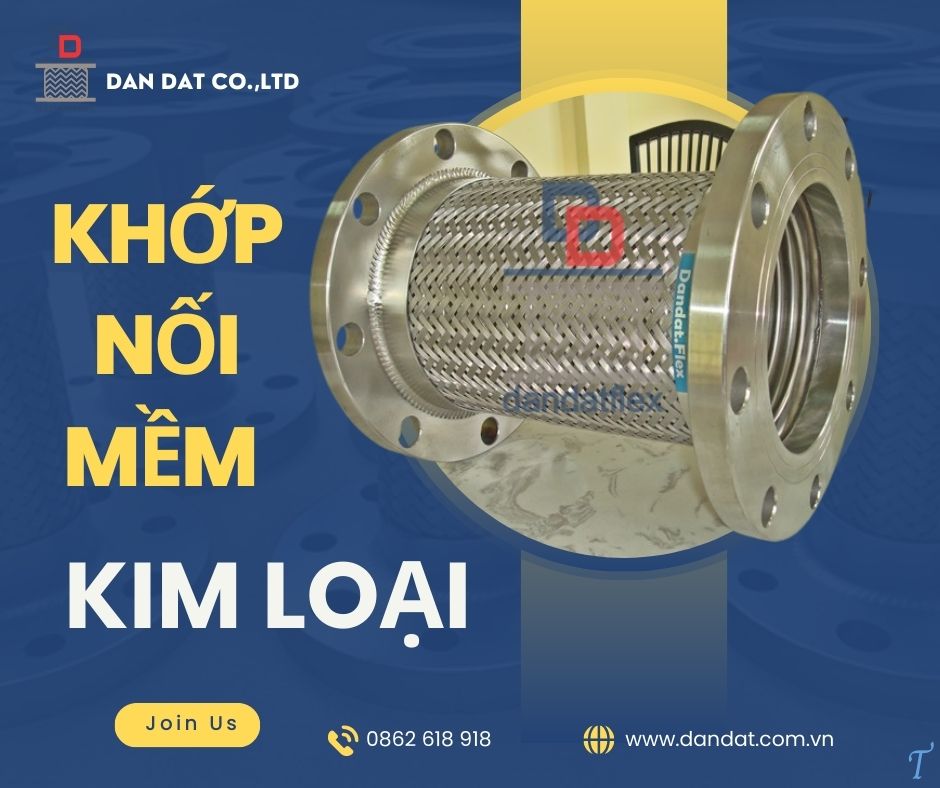 Khớp nối mềm inox nối bích, khớp nối mềm chống rung, khớp nối mềm inox