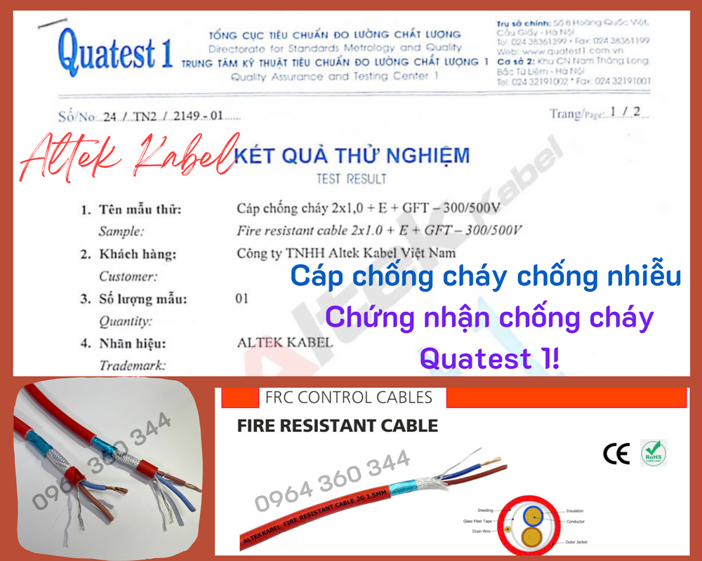 Cáp chống nhiễu chống chyasy Fire Alarm 1 Pair 16AWG Altek Kabel