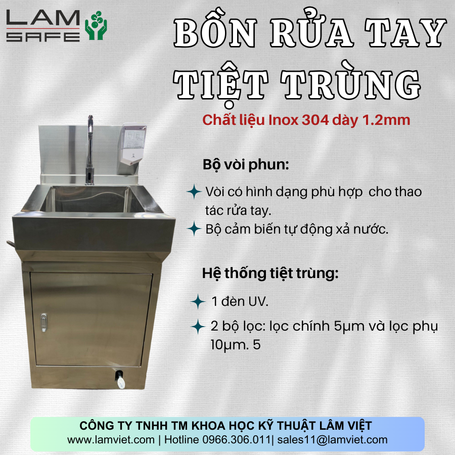 Bồn rửa tay tiệt trùng 1 vòi