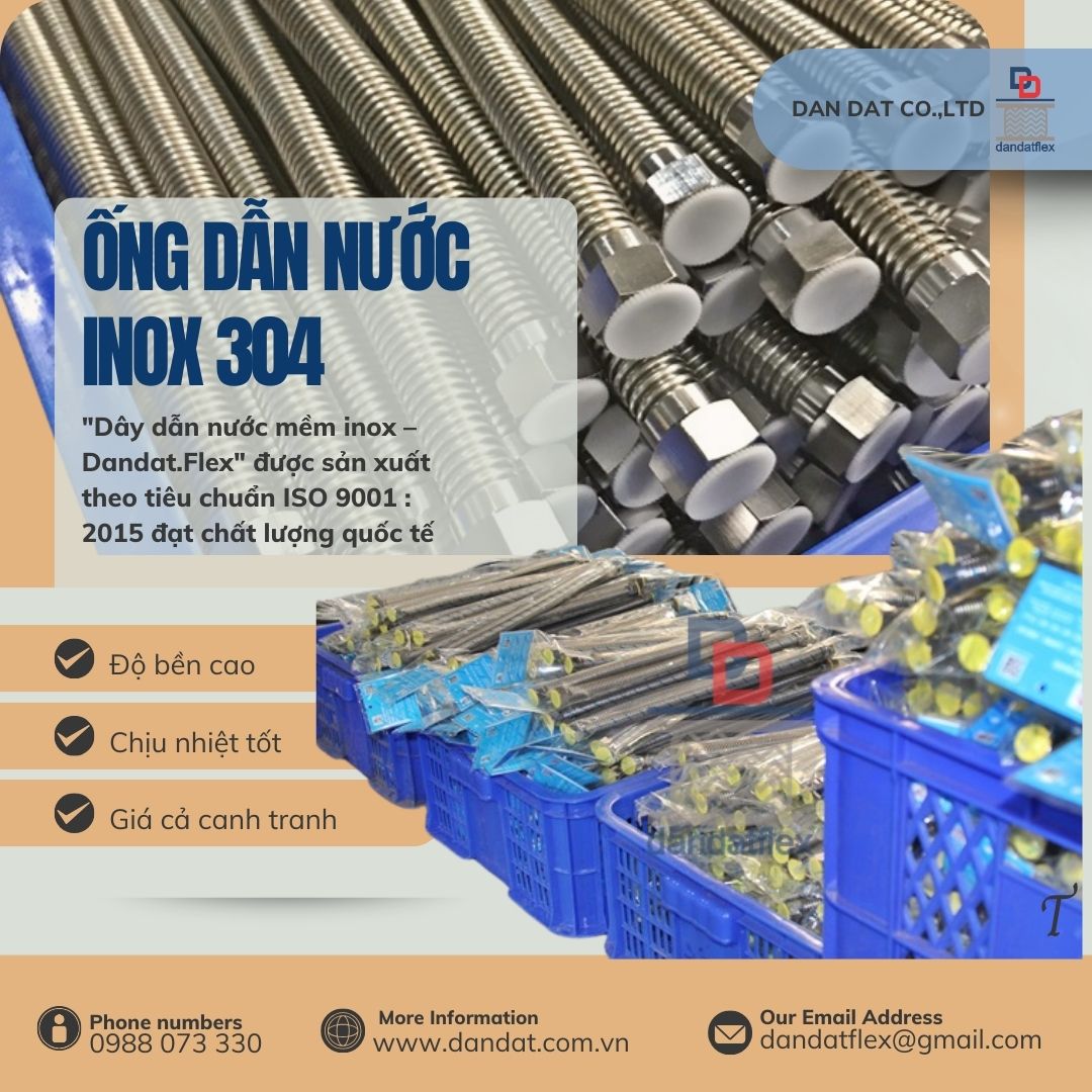 Dây dẫn nước, dây mềm cấp nước nóng lạnh, dây cấp nước  nóng lạnh inox