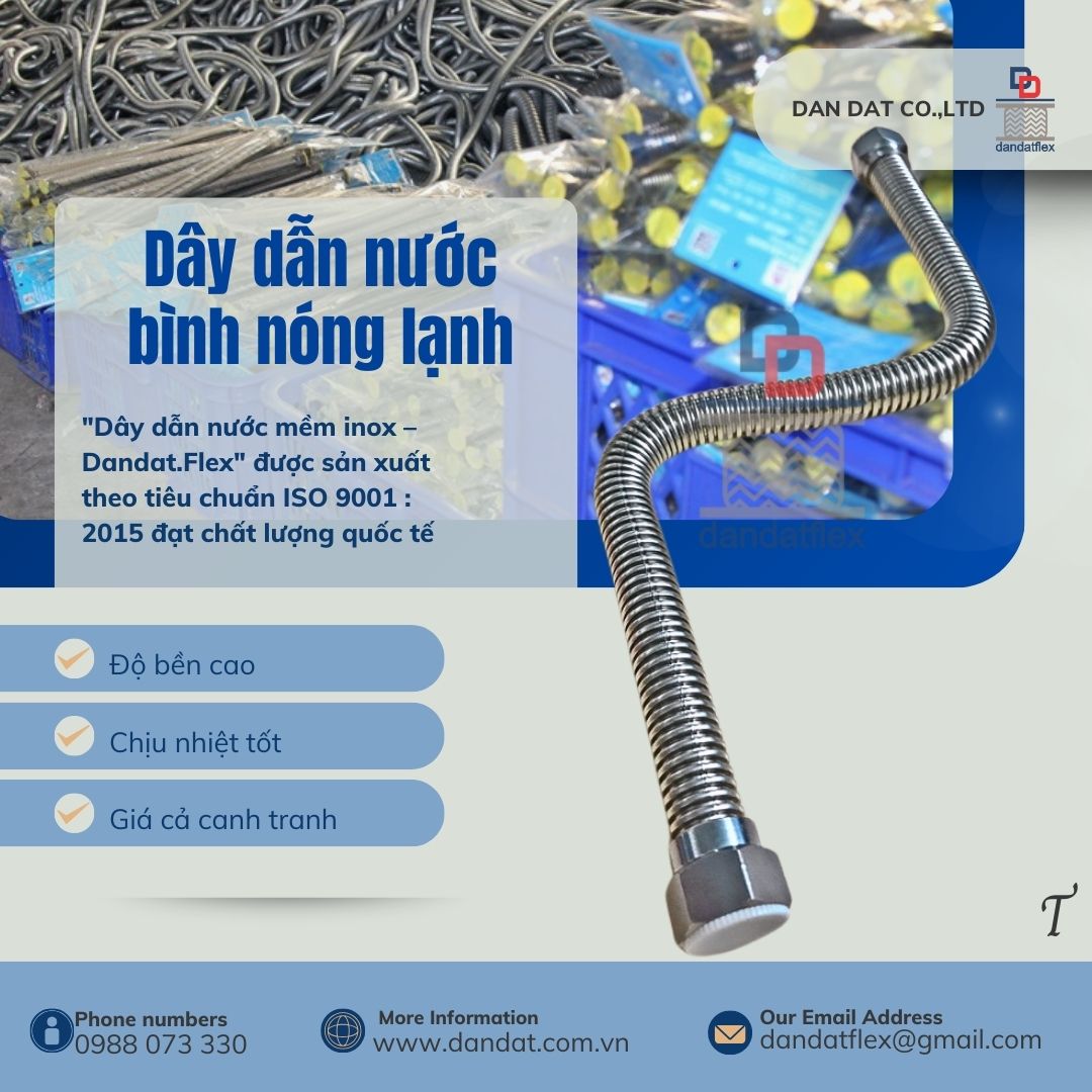 Dây dẫn nước, dây mềm cấp nước nóng lạnh, dây cấp nước  nóng lạnh inox