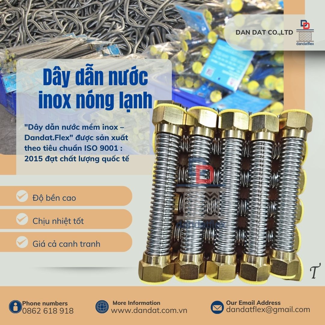 Dây dẫn nước, dây mềm cấp nước nóng lạnh, dây cấp nước  nóng lạnh inox