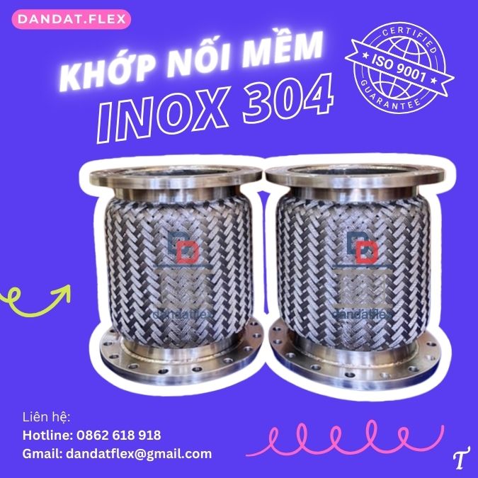 Khớp nối inox chịu nhiệt , khớp nối mềm nối bích, khớp nối chống rung