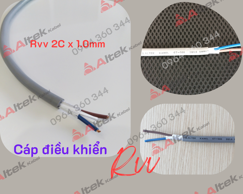 Cáp điều khiển PVC 2 lõi chống nhiễu/không chống nhiễu