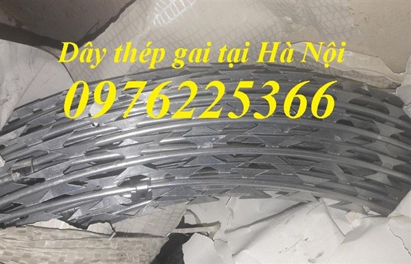 Dây kẽm gai mạ kẽm chống trộm đường kính 45cm, 50cm, 60cm, 80cm