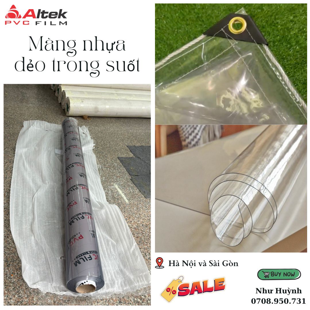 Màng nhựa dẻo trong suốt pvc - báo giá giao toàn quốc