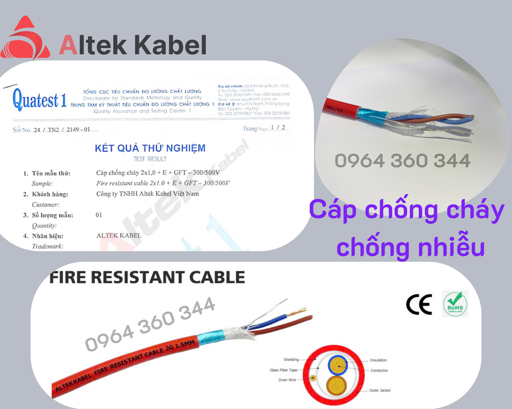 Cáp tín hiệu, chống cháy, chống nhiễu, lõi xoắn Altek Kabel