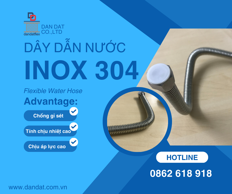 Dây dẫn nước inox 304  Dây cấp nước vòi chậu lavabo - Giá tốt