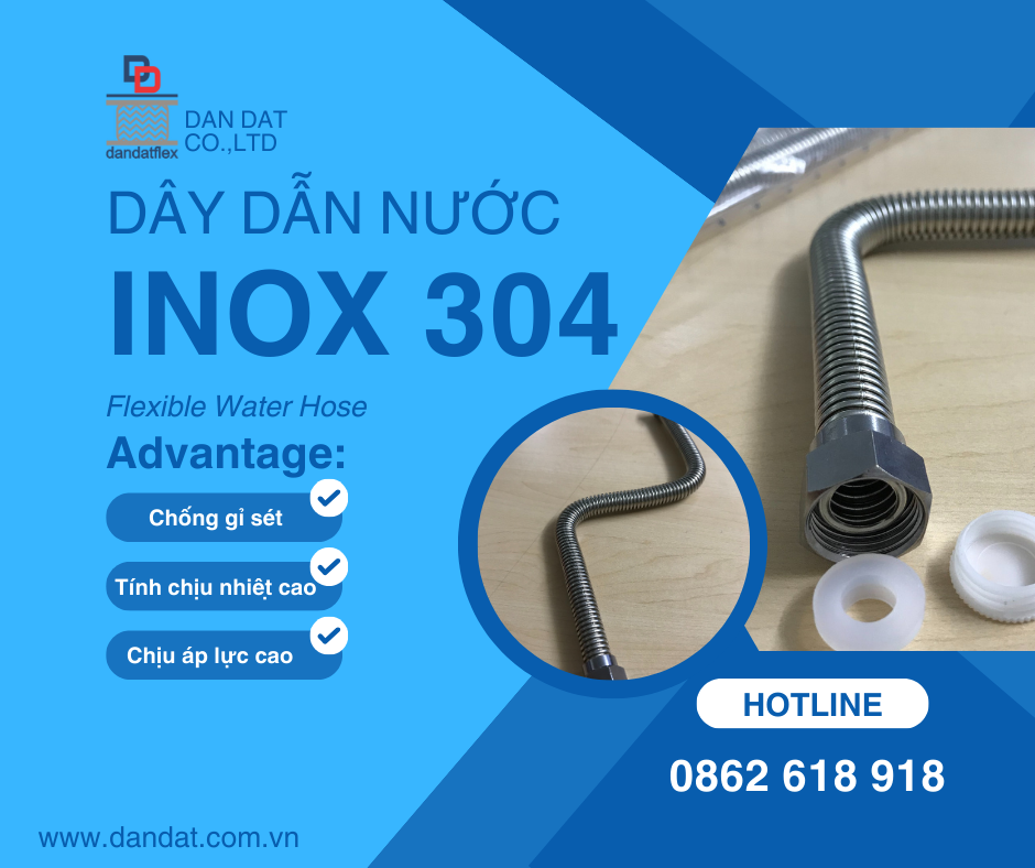 Dây dẫn nước inox 304  Dây cấp nước vòi chậu lavabo - Giá tốt