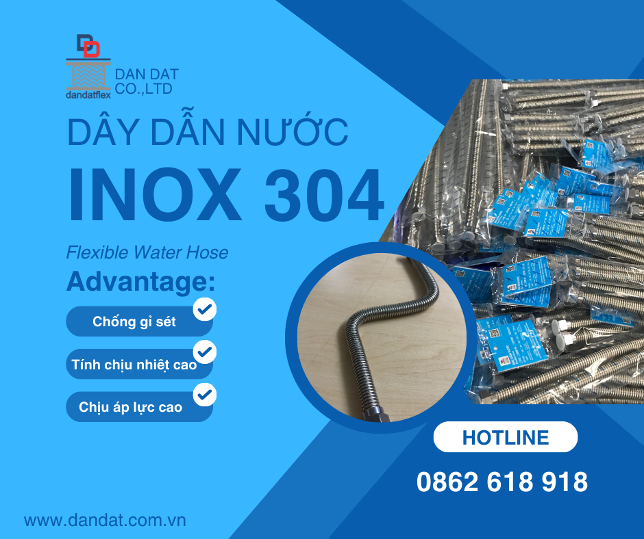 Dây dẫn nước inox 304  Dây cấp nước vòi chậu lavabo - Giá tốt