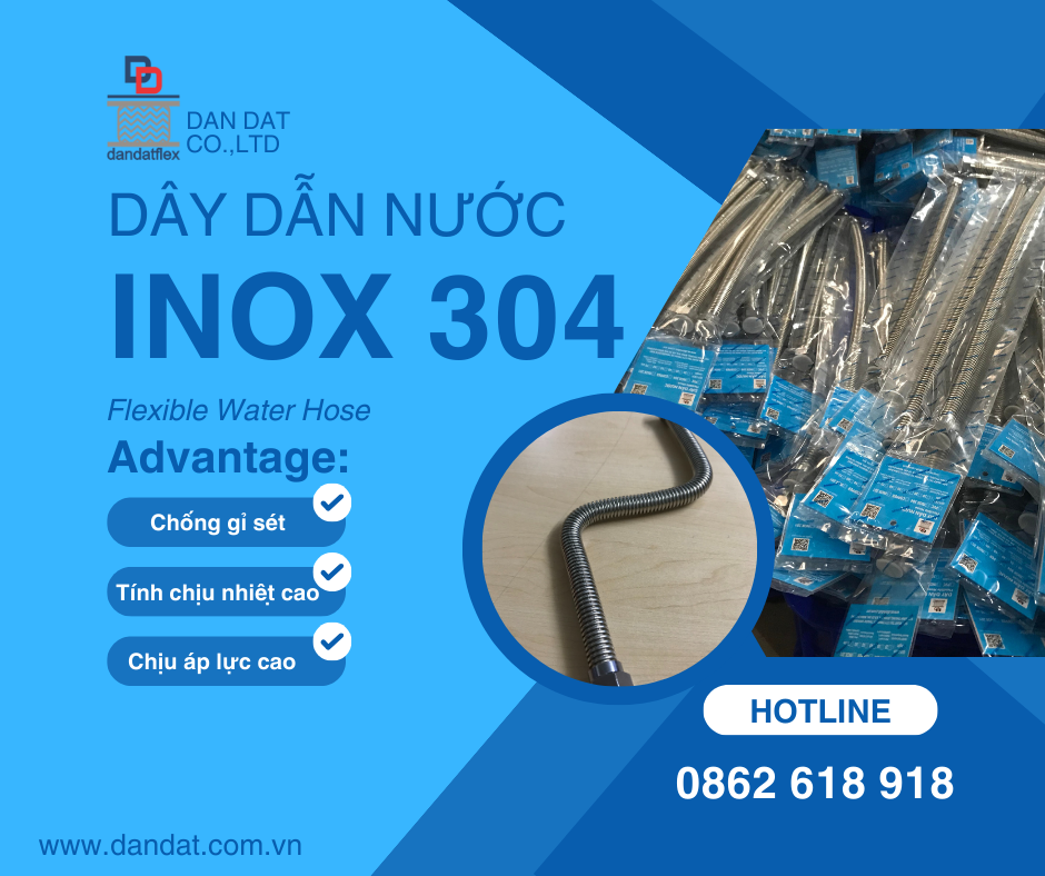 Dây dẫn nước inox 304  Dây cấp nước vòi chậu lavabo - Giá tốt