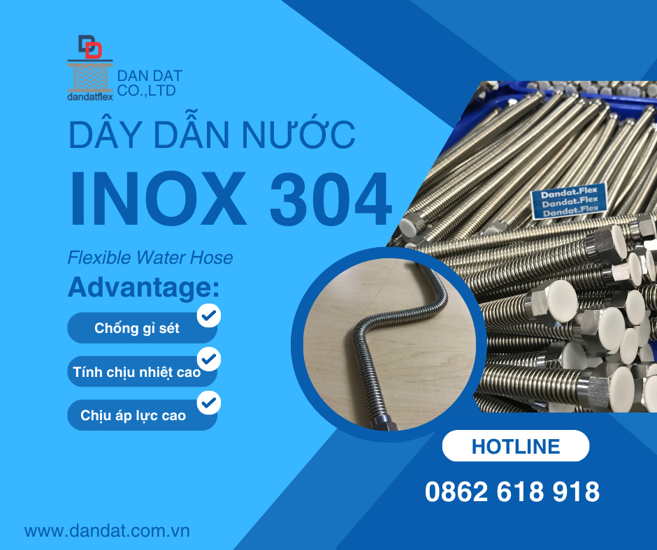 Dây dẫn nước inox 304  Dây cấp nước vòi chậu lavabo - Giá tốt