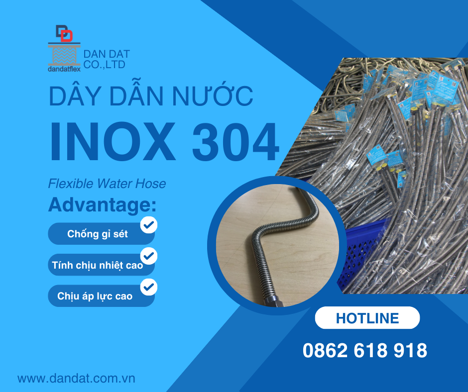 Dây dẫn nước inox 304  Dây cấp nước vòi chậu lavabo - Giá tốt