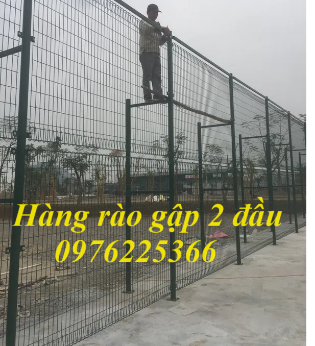 Hàng rào lưới thép gập tam giác hai đầu - Hàng rào bẻ tam giác 2 đầu