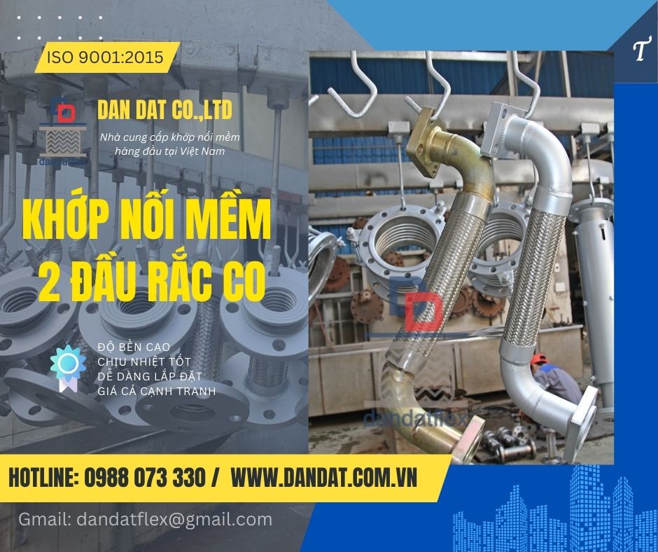 Khớp nối mềm kim loại, khớp nối chống rung chịu nhiệt, khớp nối mềm