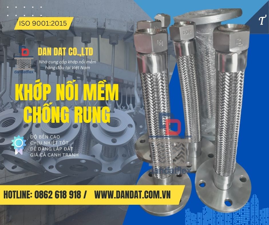 Khớp nối mềm kim loại, khớp nối chống rung chịu nhiệt, khớp nối mềm