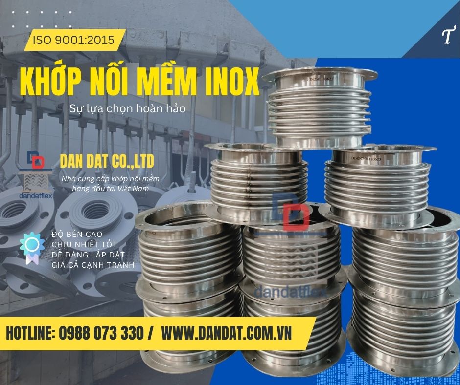 Khớp nối mềm kim loại, khớp nối chống rung chịu nhiệt, khớp nối mềm
