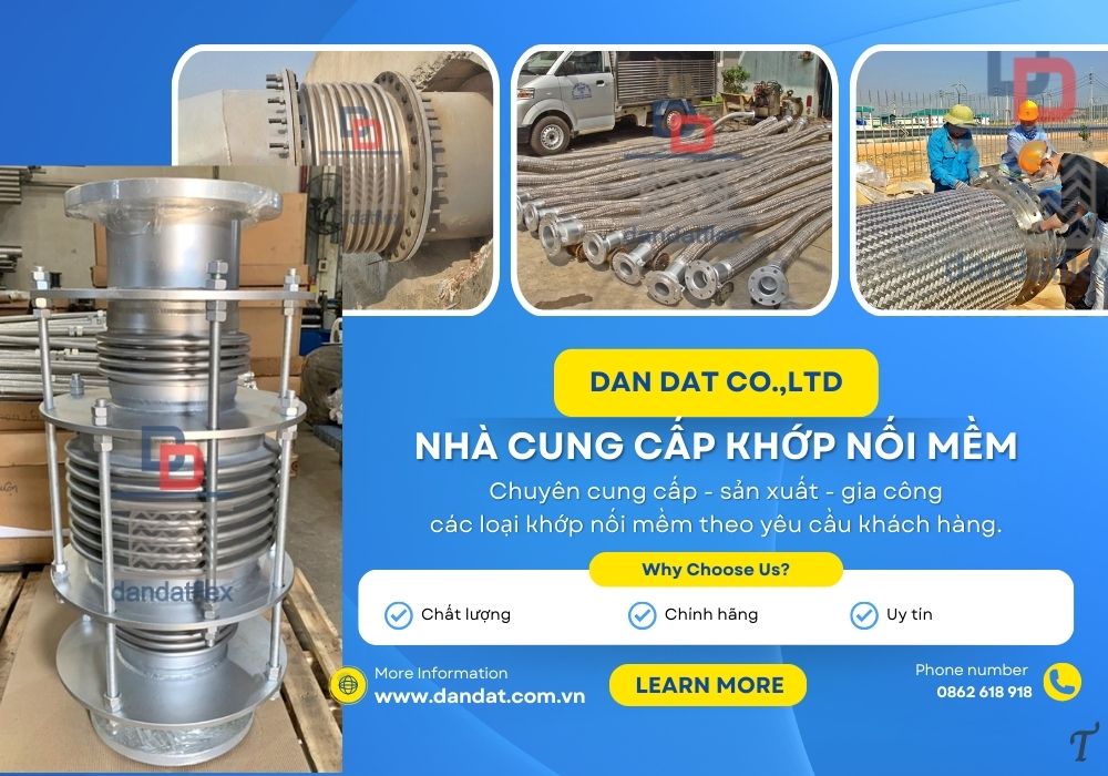 Khớp nối mềm kim loại, khớp nối chống rung chịu nhiệt, khớp nối mềm
