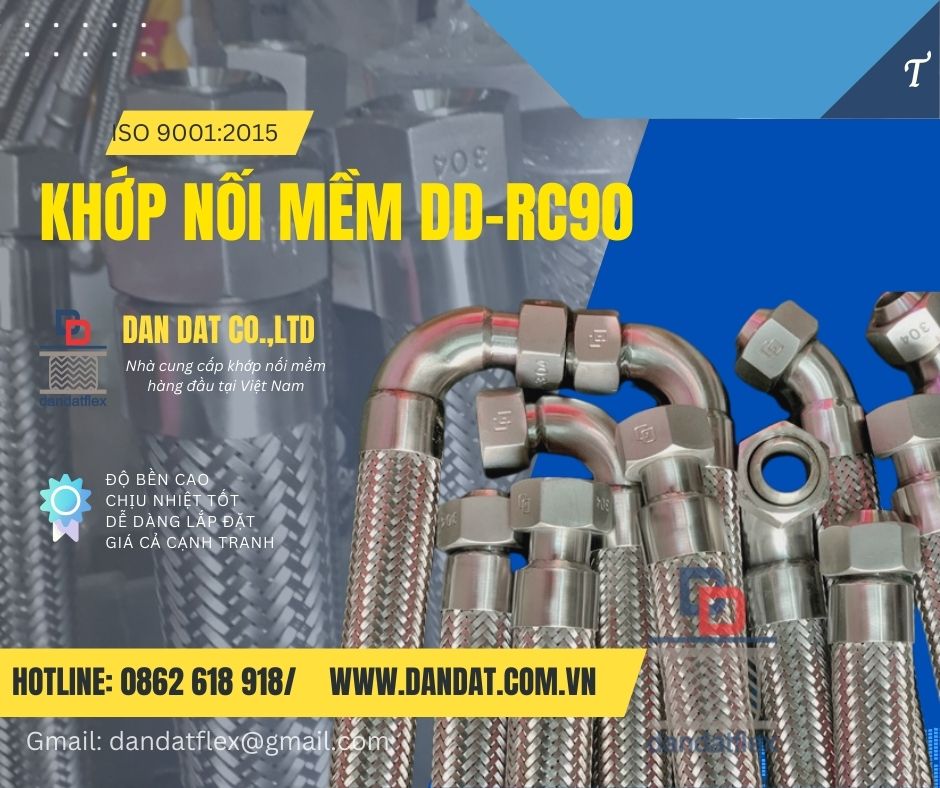 Khớp nối mềm kim loại, khớp nối chống rung chịu nhiệt, khớp nối mềm