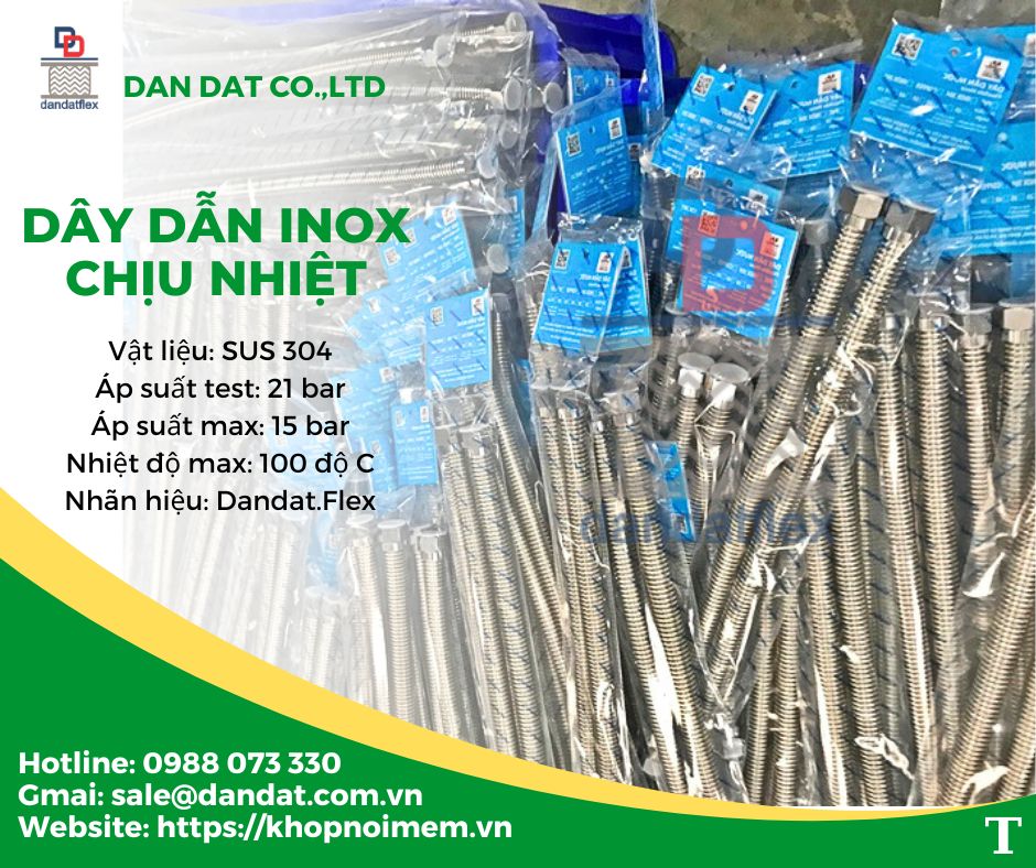 Dây dẫn nước inox chịu nhiệt,ống cấp nước mềm inox, dây dẫn nước