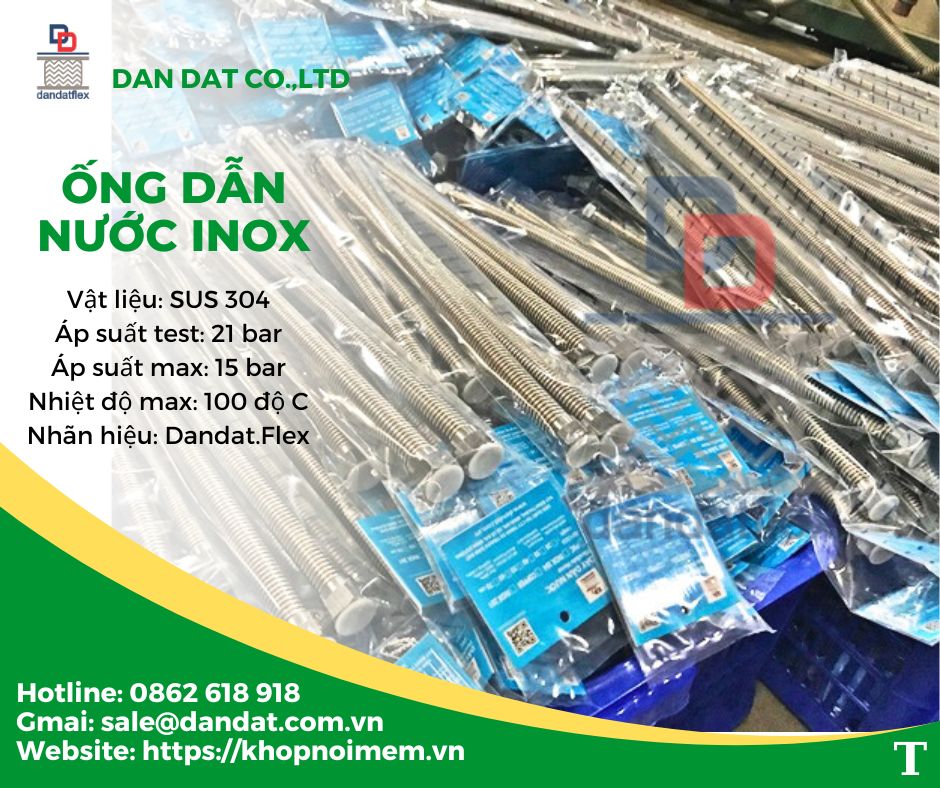 Dây dẫn nước inox chịu nhiệt,ống cấp nước mềm inox, dây dẫn nước