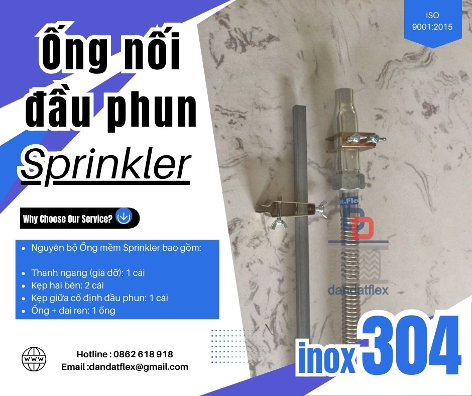 Ống mềm nối đầu phun sprinkler, ống mềm PCCC, dây mềm chữa cháy