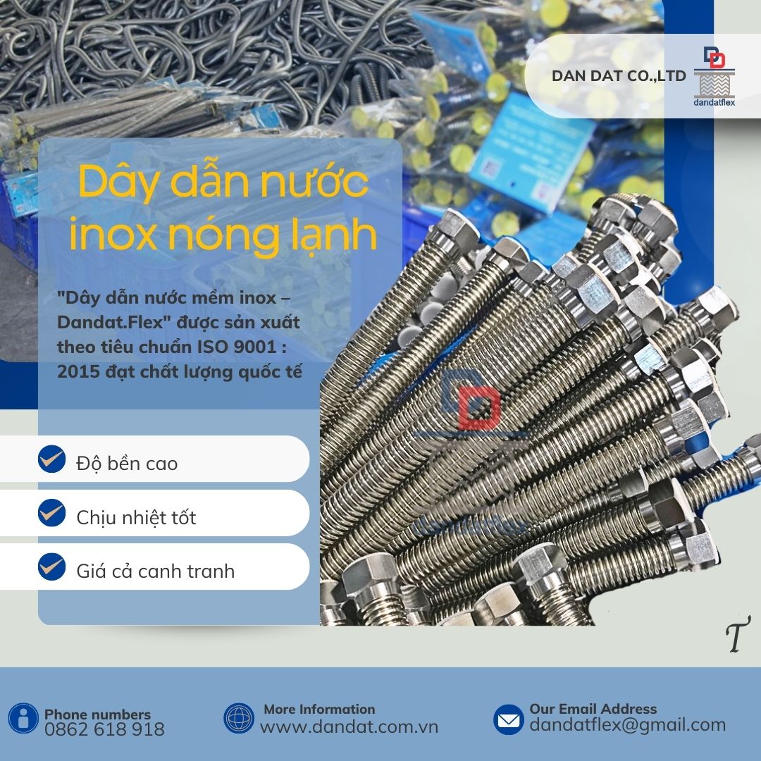 Dây mềm cấp nước inox, ống mềm cho máy nóng lạnh,dây dẫn nước inox 304