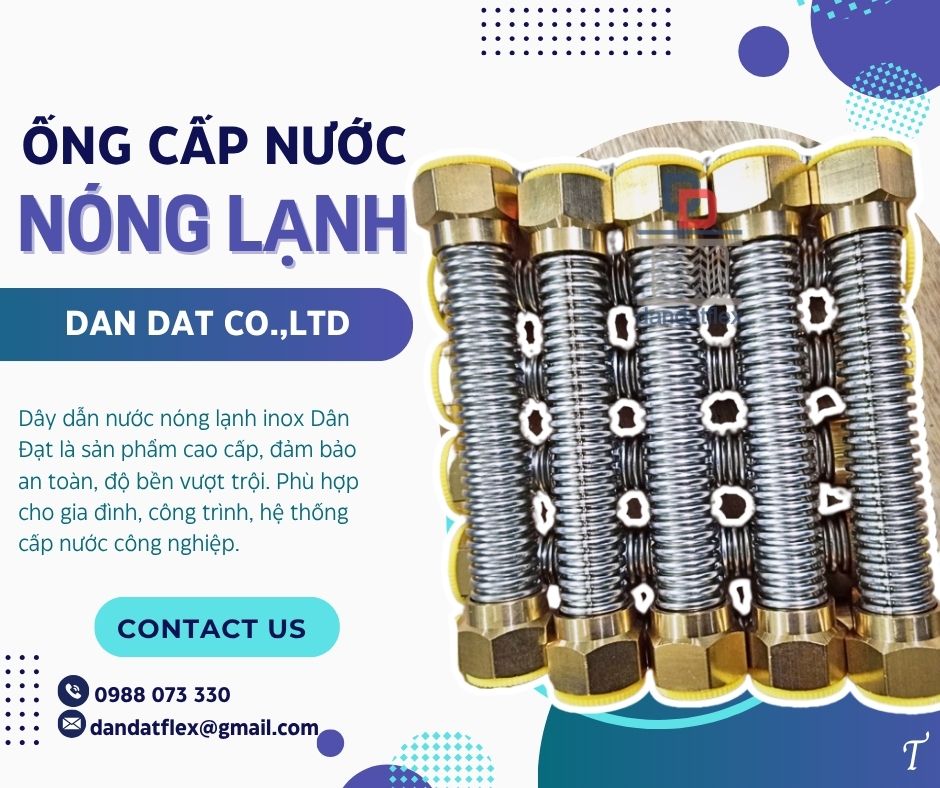 Dây dẫn nước inox nóng lạnh, ống dẫn nước nóng lạnh inox, ống dẫn nước