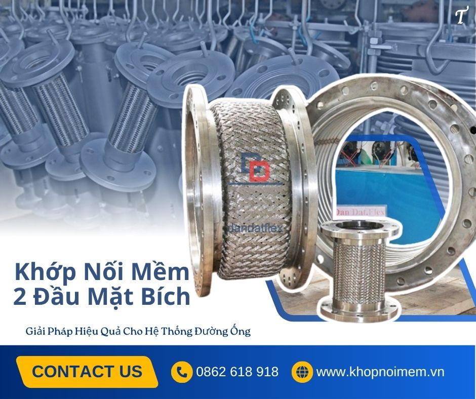 Khớp nối mềm bằng inox,khớp nối mềm lắp bích,khớp nối kim loại nối ren