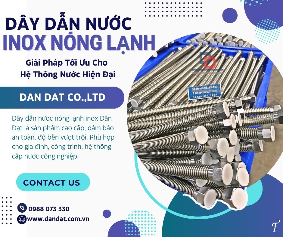 Dây dẫn nước bằng inox, dây mềm kết nối bình nước nóng, dây cấp nước