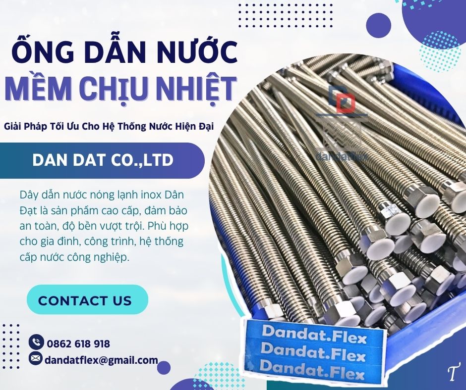 Dây dẫn nước bằng inox, dây mềm kết nối bình nước nóng, dây cấp nước