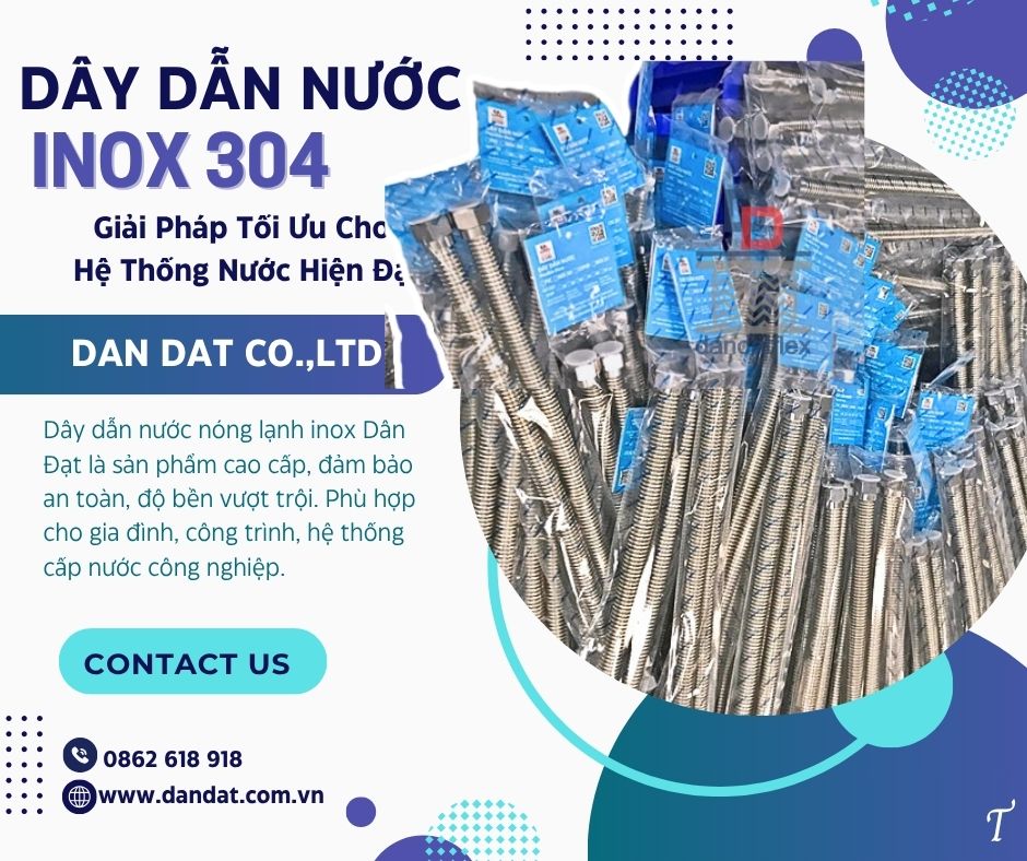 Dây dẫn nước bằng inox, dây mềm kết nối bình nước nóng, dây cấp nước