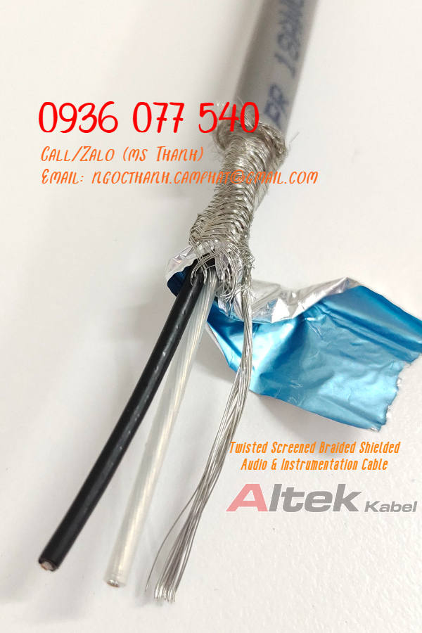 Cáp tín hiệu âm thanh vặn xoắn chống nhiễu 1 PR 18 AWG Altek Kabel