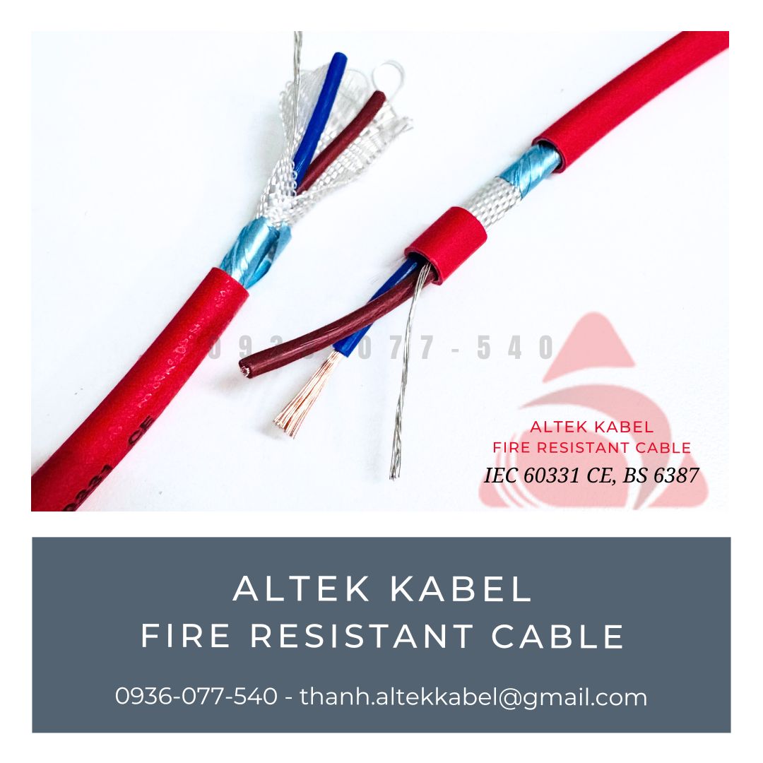 Cáp chống cháy chống nhiễu Altek Kabel 2 x 1.0 mm2, fire resistant