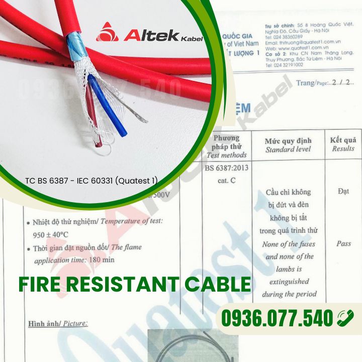 Cáp chống cháy chống nhiễu Altek Kabel 2 x 1.0 mm2, fire resistant